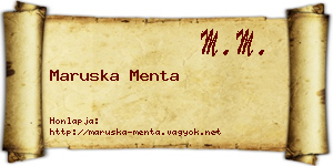 Maruska Menta névjegykártya